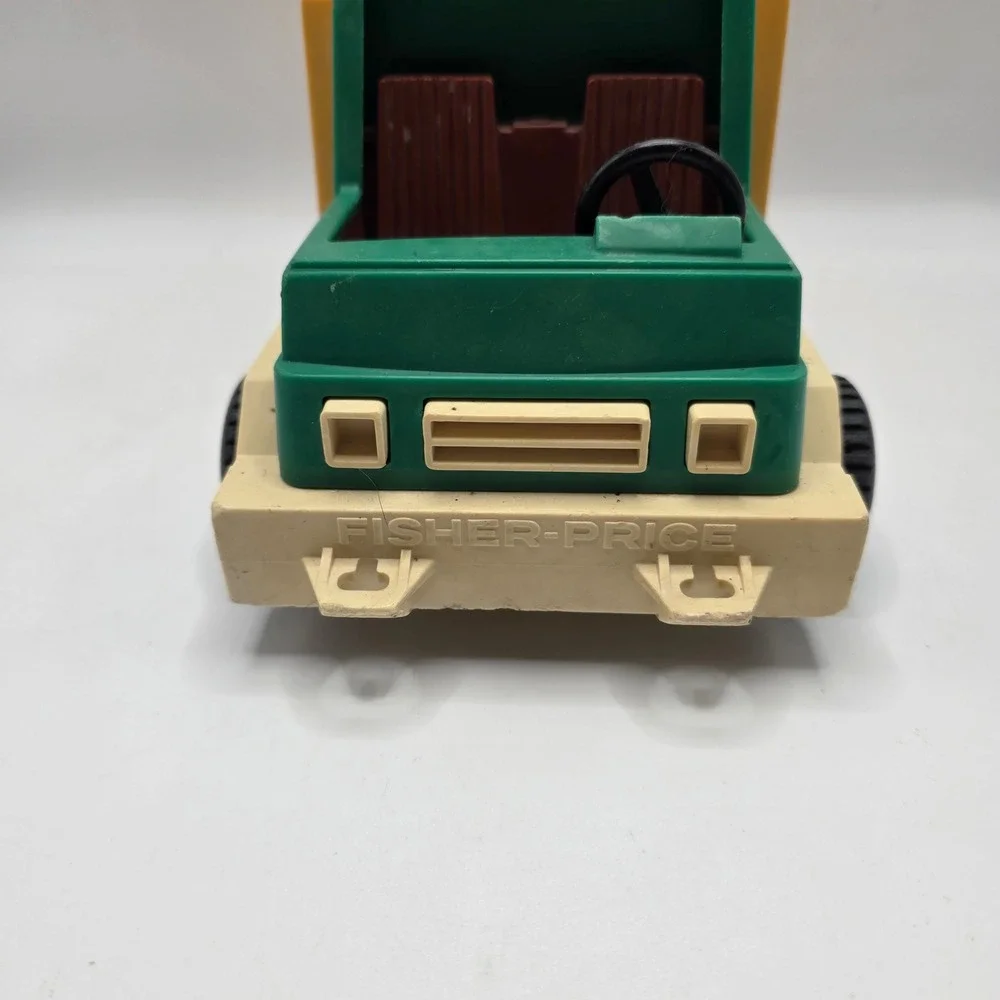 Fisher Price Stake Bed‎ Truck Kids Green Yellow Vintage 1970s USA Toy Vehicle